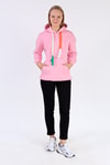 Kadın Sweatshirt-Renkli İpli Kapüşonlu Sweat 9173M Pembe -rulem
