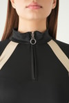 Kadın Sweatshirt-Şeritli Fermuarlı Sweat 8326A Siyah -rulem