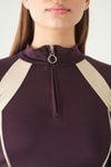 Kadın Sweatshirt-Şeritli Fermuarlı Sweat 8326A Mürdüm -rulem
