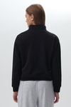 Kadın Sweatshirt-Siyah Dik Yaka Önü Fermuar Detaylı Kadın Sweatshirt 3110A-rulem