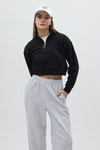 Kadın Sweatshirt-Siyah Kapüşonlu Fermuarlı Cepli Pamuklu Kadın Sweatshirt 3115A-rulem