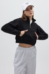 Kadın Sweatshirt-Siyah Kapüşonlu Fermuarlı Cepli Pamuklu Kadın Sweatshirt 3115A-rulem
