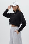 Kadın Sweatshirt-Siyah Kapüşonlu Fermuarlı Cepli Pamuklu Kadın Sweatshirt 3115A-rulem