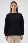 Kadın Sweatshirt-Siyah Nakışlı Bisiklet Yaka Kadın Sweat 3117A-rulem