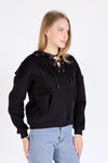 Kadın Sweatshirt-Siyah Yaka Kuşgözü Detay Sweat 9145M-rulem