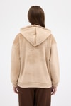 Kadın Sweatshirt-Vizon Kadın Peluş Kanguru Cepli Kapüşonlu Sweatshirt 3061A-rulem