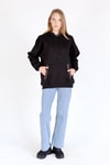 Kadın Sweatshirt-Yaka Cep Nakışlı Kapüşonlu Sweat 9141M Siyah -rulem