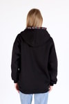 Kadın Sweatshirt-Yaka Cep Nakışlı Kapüşonlu Sweat 9141M Siyah -rulem