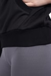 Kadın Sweatshirt-Yarım Fermuar Detay Sweat 9162M Siyah -rulem