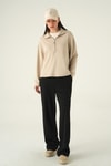 Kadın Sweatshirt-Yarım Fermuarlı Sweat 8249A Bej -rulem
