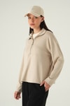 Kadın Sweatshirt-Yarım Fermuarlı Sweat 8249A Bej -rulem