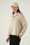 Kadın Sweatshirt-Yarım Fermuarlı Sweat 8249A Bej -rulem