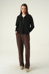 Kadın Sweatshirt-Yarım Fermuarlı Sweat 8249A Siyah -rulem