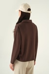 Kadın Sweatshirt-Yarım Fermuarlı Sweat 8249A Kahve -rulem