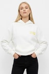 Kadın Sweatshirt-Yazı Nakışlı Kapüşonlu Sweat Ekru 0308 -rulem