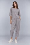 Kadın Takım-Kadın Pantolon Takım-Bisiklet Yaka Pantolon Takım 8749A Gri-rulem
