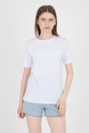 Kadın Tişört-Beyaz Kabartma Yazılı Relaxed Fit Tişört 25209-rulem