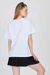 Kadın Tişört-Beyaz Yazı Baskılı %100 Pamuk Oversize Tişört 2150-8M-rulem