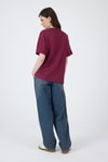Kadın Tişört-Bordo Yazı Baskılı Pamuklu Oversize Tişört 2150-3M-rulem