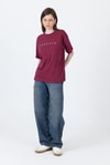 Kadın Tişört-Bordo Yazı Baskılı Pamuklu Oversize Tişört 2150-3M-rulem