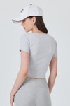 Kadın Tişört-Karmelanj Slim Fit Bisiklet Yaka Crop Tişört 3058-rulem