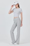 Kadın Tişört-Karmelanj Slim Fit Bisiklet Yaka Crop Tişört 3058-rulem