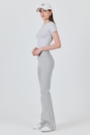 Kadın Tişört-Karmelanj Slim Fit Bisiklet Yaka Crop Tişört 3058-rulem
