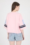 Kadın Tişört-Pembe California Baskılı Oversize Tişört 6817-rulem