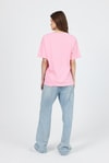 Kadın Tişört-Pembe V Yaka %100 Pamuk Comfort Fit Tişört 2143M-rulem