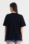 Kadın Tişört-Siyah Nakış Detay Oversize Tişört 2150-21-rulem
