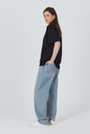 Kadın Tişört-Siyah Yaka Yazı Baskılı Oversize Pamuklu Tişört 2150-34M-rulem