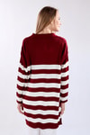 Kadın Tunik-Çizgili Fitilli Triko Tunik 5335 Bordo -rulem