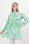 Kadın Tunik-Desenli Kol Lastikli Tunik 4366A Mint -rulem