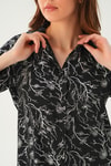 Kadın Tunik-Desenli Salaş Tunik 4233A Siyah -rulem