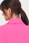 Kadın Tunik-Pembe Fırfır Yaka Detaylı Bağlamalı Tunik 4586A-rulem