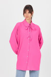 Kadın Tunik-Pembe Fırfır Yaka Detaylı Bağlamalı Tunik 4586A-rulem