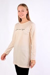 Kadın Tunik-Taş You Are Magic Baskılı Uzun Kol Tunik 3158-rulem