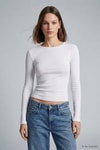 Kadın Üst Giyim-Kadın Body-Bisiklet Yaka Basic Penye Body 522 Ekru-rulem