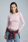 Kadın Üst Giyim-Kadın Body-Bisiklet Yaka Basic Penye Body 522 Pembe-rulem