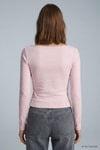 Kadın Üst Giyim-Kadın Body-Kayık Yaka Basic Penye Body 744 Pembe-rulem