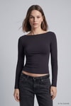 Kadın Üst Giyim-Kadın Body-Kayık Yaka Basic Penye Body 744 Siyah-rulem