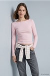 Kadın Üst Giyim-Kadın Body-Kayık Yaka Basic Penye Body 744 Pembe-rulem