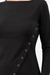 Kadın Üst Giyim-Kadın Body-Kayık Yaka Yandan Çıtçıt Detaylı Body 8609A Siyah-rulem