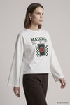 Kadın Üst Giyim-Kadın Body-Matcha Baskılı Geniş Kol Oversize Body 31153 Ekru-rulem