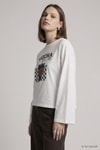 Kadın Üst Giyim-Kadın Body-Matcha Baskılı Geniş Kol Oversize Body 31153 Ekru-rulem