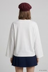 Kadın Üst Giyim-Kadın Body-Raspberries Baskılı Geniş Kol Oversize Body 31152 Ekru-rulem