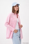 Kadın Üst Giyim-Kadın Gömlek-Önü Düğmeli Gömlek TCR-6256A Pembe-rulem