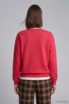 Kadın Üst Giyim-Kadın Sweatshirt-Bisiklet Yakalı Basic Oversize Sweatshirt 954 Kırmızı-rulem