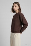 Kadın Üst Giyim-Kadın Sweatshirt-Bisiklet Yakalı Basic Oversize Sweatshirt 954 Kahve-rulem