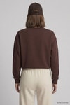 Kadın Üst Giyim-Kadın Sweatshirt-Yarasa Kollu Beli Lastikli  Crop Sweatshirt 979 Kahve-rulem